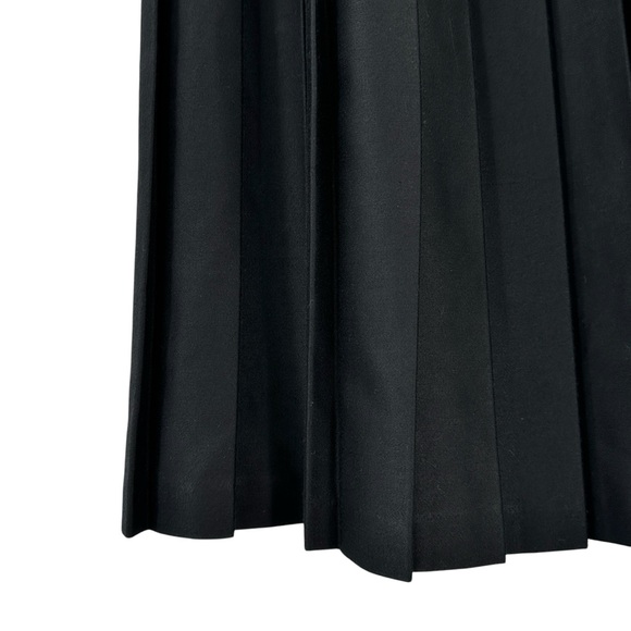 Vintage Made in Canada Rapport Black Wide Pleat Pleated Midi Maxi Skirt sz 10 - Picture 3 of 6